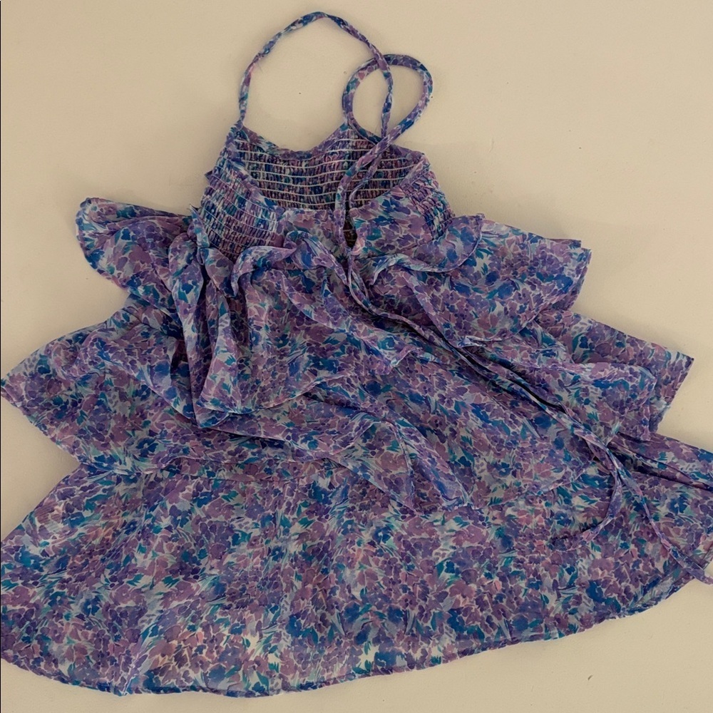 For love and lemons lil lemons Floral Layered purple Dress 3T - Picture 4 of 5